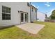 Spacious backyard features a well-manicured lawn, patio, and a home with white siding at 3791 Plantation Mill Dr, Buford, GA 30519