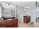 Double vanity bathroom featuring a separate tub and glass shower at 331 Spotted Ridge Cir, Woodstock, GA 30188