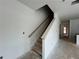 Unfinished staircase leading to the second story at 5114 Arista Dr, Douglasville, GA 30135