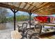 Covered boat dock featuring boat lift and wicker furniture set for relaxation, recreation and waterfront views at 480 Friar Tuck Cir, Covington, GA 30014