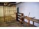 Unfinished basement featuring exposed utilities, framing, and potential for customization at 1521 Larkwood Dr, Canton, GA 30114