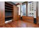 Office space with built in storage and city views from the two windows at 20 Marietta St # 4B, Atlanta, GA 30303