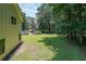 Large backyard with a green lawn and trees at 527 Gaddis Rd, Canton, GA 30115