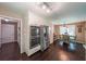 Modern kitchen featuring stainless steel appliances and a cozy dining area near the large windows at 527 Gaddis Rd, Canton, GA 30115
