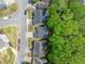 Aerial view of houses with mature trees and landscaped lawns creating a serene environment at 610 Durham Ridge Nw Dr, Lilburn, GA 30047