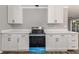 Kitchen with white cabinets, updated countertops, and stainless steel oven range at 1971 Westley Dr, Riverdale, GA 30296