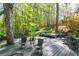 Back deck with seating area and lush greenery at 3727 Cline Se Dr, Smyrna, GA 30082