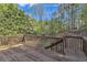 Spacious wooden deck surrounded by lush trees and landscaping, perfect for outdoor living and relaxation at 1812 Mountain Lake Nw Dr, Kennesaw, GA 30152