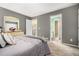 Bedroom featuring neutral walls, carpeted flooring, and access to the ensuite bathroom at 629 Gold Valley Pass, Canton, GA 30114