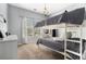 Bedroom features a chandelier, a dresser, carpeted floors, and a bunk bed at 629 Gold Valley Pass, Canton, GA 30114
