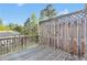 Wooden back deck area featuring a railing and lattice, providing an outdoor living space at 7545 Roseberry Way, Lithonia, GA 30038