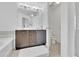 Modern bathroom features dual vanity, soaking tub and a separate toilet room at 7545 Roseberry Way, Lithonia, GA 30038