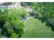 Panoramic aerial view of a large estate with expansive green fields and lush tree coverage at 8132 Union Hill Rd, Canton, GA 30115