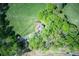 Stunning aerial view of a secluded property surrounded by lush greenery and open fields at 8132 Union Hill Rd, Canton, GA 30115