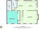 Detailed floorplan displaying the first floor layout, including the kitchen, living room, dining area, bath, and Primary bedroom at 8132 Union Hill Rd, Canton, GA 30115