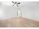 Bedroom with hardwood floors, ceiling fan and ensuite bathroom access at 3920 Bellair Dr, Marietta, GA 30066