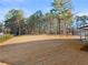 Large, flat backyard with mature trees surrounding a white two story home at 3735 Tamiami Trl, Cumming, GA 30041