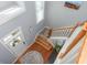 Bright entryway boasts a staircase and stylish decor with hardwood floors and a round rug at 2075 Old Georgian Nw Ter, Atlanta, GA 30318