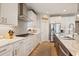 Bright kitchen with stainless appliances, white cabinets, and stylish backsplash at 4105 Woodwind Dr, Cumming, GA 30028