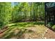Serene backyard with green lawn and mature trees, providing a private and peaceful outdoor setting at 1326 Benbrooke Nw Ln, Acworth, GA 30101