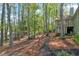 The home's exterior is nestled amongst mature trees and updated landscaping, offering privacy and natural beauty at 1819 Yorkshire Dr, Woodstock, GA 30189