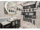 Beautiful bathroom with a large, updated shower, modern vanity, and stylish lighting at 3076 Nectar Dr, Powder Springs, GA 30127