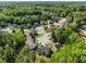 An aerial view of a suburban neighborhood shows well-kept homes surrounded by lush green trees at 2181 Poplar Grove Ct, Snellville, GA 30078