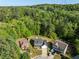Aerial view of a neighborhood featuring well-maintained homes and a lush tree canopy at 2181 Poplar Grove Ct, Snellville, GA 30078