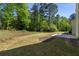 Spacious backyard with a large lawn and mature trees provides a serene outdoor space at 2181 Poplar Grove Ct, Snellville, GA 30078