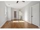 Sun-filled bedroom with hardwood floors and multiple closets at 106 Hogue St, Atlanta, GA 30312