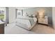 Spacious bedroom with a large window and neutral decor provides a comfortable retreat at 1032 Sutherland Lane (Lot 47), Lawrenceville, GA 30043