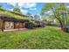 Landscaped backyard features a patio, mature trees, and a deck perfect for outdoor living at 2921 Country Squire Ln, Decatur, GA 30033