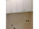 Clean laundry area with white cabinetry and utility connections ready for appliances and storage solutions at 308 Jessica Way, Canton, GA 30114