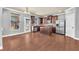 Spacious kitchen with stainless steel appliances, island, and wood floors at 2603 Dayview Ln, Atlanta, GA 30331