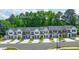 Aerial view of new townhomes with manicured lawns and landscaping at 4277 Arcadia Dr, Decatur, GA 30034