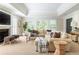 Spacious living room with a fireplace, plush seating, neutral tones, and ample natural light at 540 Cambridge Way, Atlanta, GA 30328