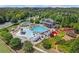 Aerial view of the community pool and water park area, complete with lush landscaping at 150 Fitzroy Ln, Acworth, GA 30101
