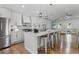 Contemporary kitchen with stainless steel appliances, island with seating, and a seamless flow into the living area at 225 Valley Dr, Roswell, GA 30075