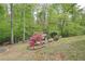 This backyard has a lovely garden with a birdbath and lush foliage at 918 Guinevere Way, Lilburn, GA 30047
