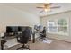 Office space with modern gray chairs, ceiling fan, and lots of light at 209 Crestmont Way, Canton, GA 30114