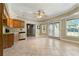 Bright kitchenette features a sink and stainless steel appliances at 562 Grassmeade Way, Snellville, GA 30078