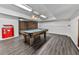 Finished basement with pool table and recessed lighting at 140 N Lakeside Nw Dr, Kennesaw, GA 30144