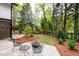 Well-manicured backyard featuring lush landscaping, a patio with a fire pit, and ample space for recreation at 2724 Parkwood Se Rd, Smyrna, GA 30080