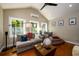 Cozy living room with vaulted ceilings, hardwood floors, and three large windows for natural light at 2724 Parkwood Se Rd, Smyrna, GA 30080