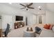 Bonus room features carpet, recessed lights, a sectional sofa, and a TV at 4765 Karls Gate Dr, Marietta, GA 30068