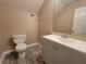 Updated bathroom features a modern vanity with gray cabinets and sleek hardware at 5820 Wellborn Oaks Ct, Lithonia, GA 30058