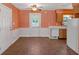 Kitchen with eat-in area with outside access, plus cabinets, dishwasher, and refrigerator at 3393 Ridgecrest Dr, Powder Springs, GA 30127