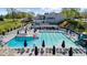 Aerial view of the community pool showcasing its expansive size and lounge areas at 11815 Mountain Laurel Dr, Roswell, GA 30075