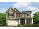 Charming two-story home with a covered porch, gray siding, black shutters, and a well-maintained lawn at 4532 Ajo Lot#9 Walk, Atlanta, GA 30331
