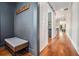 Hallway with coat rack, bench seating, and hardwood floors at 1100 Wylie Se St # A, Atlanta, GA 30316